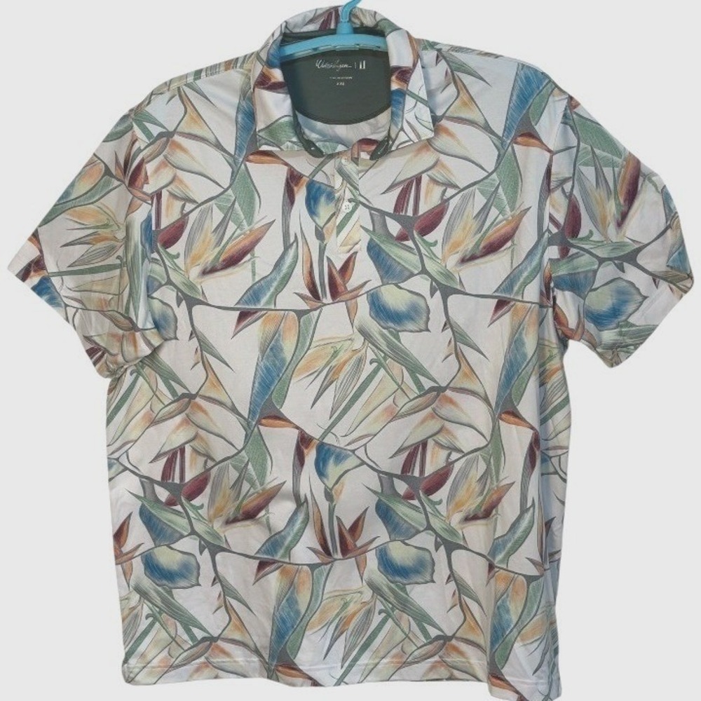 Walter Hagen‎ Golf Polo Shirt Men Bird of Paradise Floral Print Performance XXL